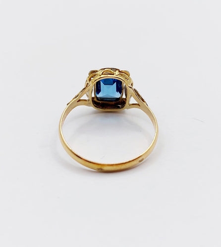 Bague 51.5 Bague Art déco en or 18k avec pierre bleue, vers 1920 58 Facettes A07157