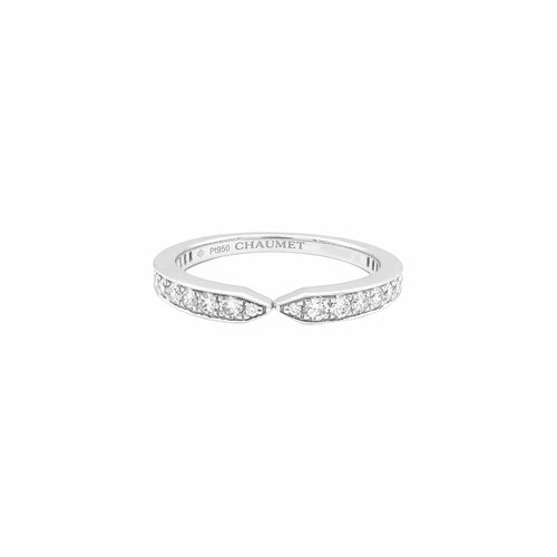 Bague 53 Chaumet Triomphe de Chaumet - Alliance en platine et diamants 58 Facettes 35953
