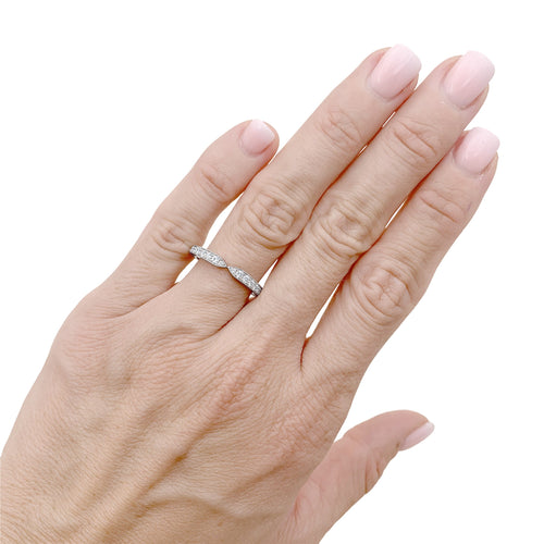 Bague 53 Chaumet Triomphe de Chaumet - Alliance en platine et diamants 58 Facettes 35953