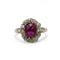 Bague 51 Bague marguerite ancienne en or 18k, platine, rubis et diamants 58 Facettes SA085