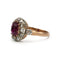 Bague 51 Bague marguerite ancienne en or 18k, platine, rubis et diamants 58 Facettes SA085