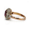 Bague 51 Bague marguerite ancienne en or 18k, platine, rubis et diamants 58 Facettes SA085