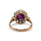 Bague 51 Bague marguerite ancienne en or 18k, platine, rubis et diamants 58 Facettes SA085