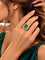 Bague 54 Bague cocktail en or jaune, émeraude colombienne et diamants 58 Facettes 50527