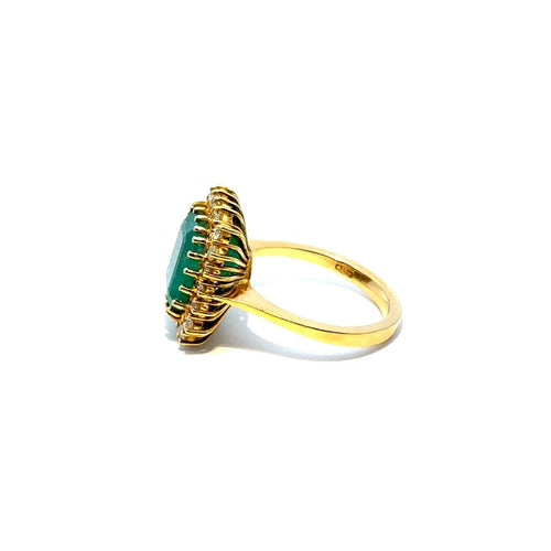 Bague 54 Bague cocktail en or jaune, émeraude colombienne et diamants 58 Facettes 50527