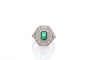 Bague 53 Bague en platine avec émeraude 1,70 ct et diamants 0,80 ct 58 Facettes 26871-26634