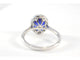 Bague 53 Bague halo en or blanc, diamants et saphir 58 Facettes 1026