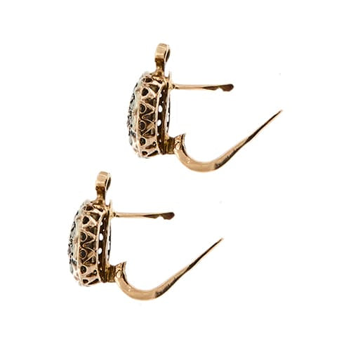 Boucles d'oreilles Boucles d’oreilles rondes en or rose 14 kt et argent, diamants 58 Facettes 36647