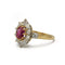 Bague 52 Bague marguerite ancienne en or 18k et platine, diamants et rubis birman non chauffé 58 Facettes SA086
