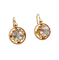 Boucles d'oreilles Dormeuses antiques en or rose 18k et pierres du Rhin, vers 1900 58 Facettes A07853