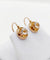 Boucles d'oreilles Dormeuses antiques en or rose 18k et pierres du Rhin, vers 1900 58 Facettes A07853