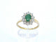 Bague 54 Bague en or 14 ct, émeraude ovale et diamants 58 Facettes 2368
