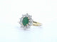 Bague 54 Bague en or 14 ct, émeraude ovale et diamants 58 Facettes 2368