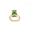 Bague 50 Bague solitaire émeraude et diamants en or jaune 750 58 Facettes 50528