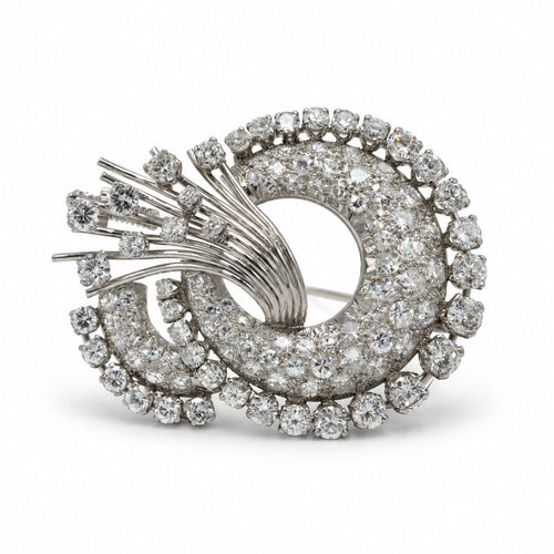 Broche Broche en or blanc, platine et diamants 58 Facettes 1450