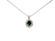 Pendentif en or 14 ct, émeraude et diamants naturels