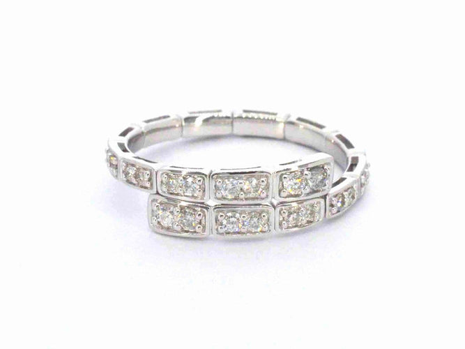 Bague 54 Bague serpent en or blanc 14 carats et diamants 58 Facettes 2371