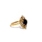 Bague 54 Bague halo saphir et diamants en or jaune 750 58 Facettes 50529