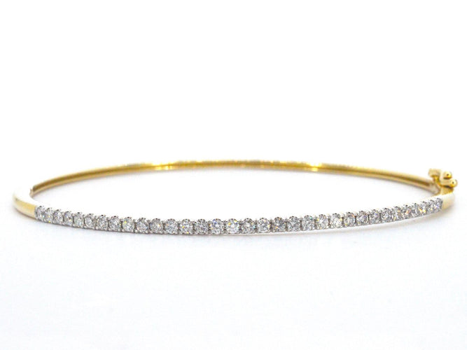 Bracelet Bracelet jonc en or 14 ct et diamants taille brillant 58 Facettes 2379