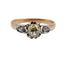 Bague solitaire victorienne en or rose 18k, platine et diamant