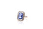 Bague 54.5 Bague saphir de Ceylan 6,45 ct et diamants en platine et or 18k 58 Facettes 26874-26656