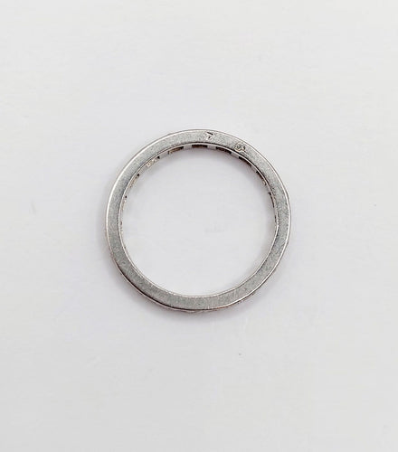 Bague 51 Alliance américaine en platine et diamants 0,57 ct 58 Facettes A07861