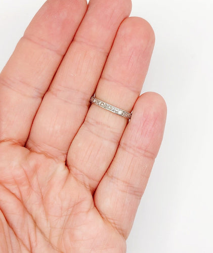 Bague 51 Alliance américaine en platine et diamants 0,57 ct 58 Facettes A07861