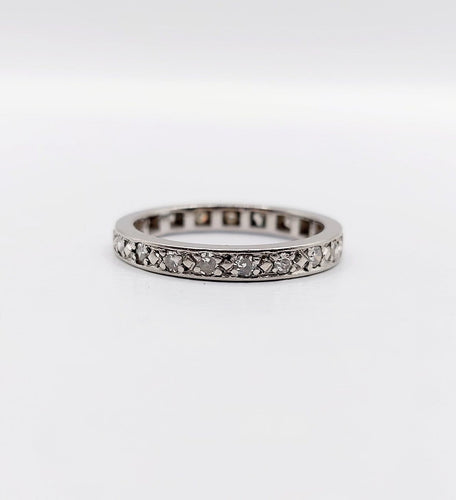 Bague 51 Alliance américaine en platine et diamants 0,57 ct 58 Facettes A07861