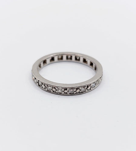 Bague 51 Alliance américaine en platine et diamants 0,57 ct 58 Facettes A07861