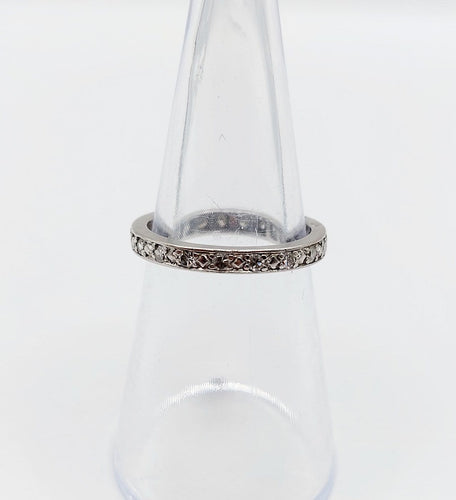 Bague 51 Alliance américaine en platine et diamants 0,57 ct 58 Facettes A07861