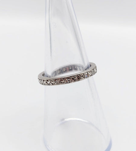 Bague 51 Alliance américaine en platine et diamants 0,57 ct 58 Facettes A07861