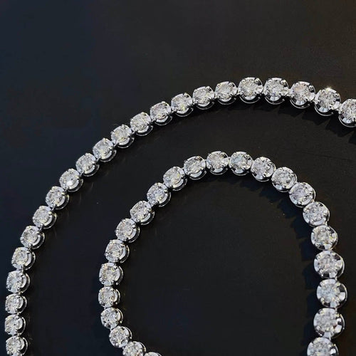 Collier Disco - Collier tennis en or blanc 18k et diamants 10 ct 58 Facettes GPD1056WG_20260924
