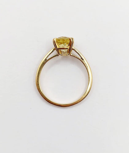 Bague 54 Bague cocktail en or 18k et citrine jaune 58 Facettes A07790