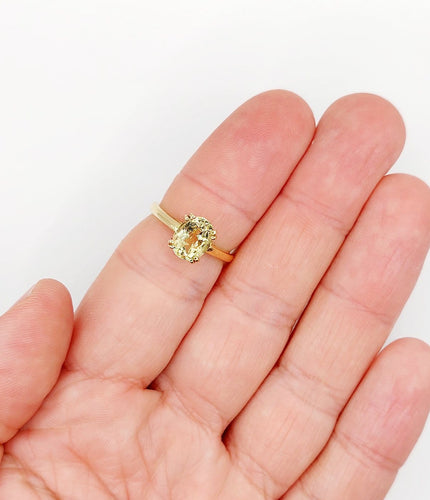 Bague 54 Bague cocktail en or 18k et citrine jaune 58 Facettes A07790