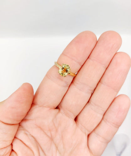 Bague 54 Bague cocktail en or 18k et citrine jaune 58 Facettes A07790