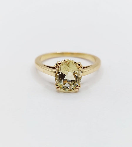 Bague 54 Bague cocktail en or 18k et citrine jaune 58 Facettes A07790