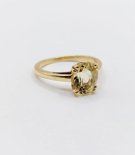 Bague 54 Bague cocktail en or 18k et citrine jaune 58 Facettes A07790