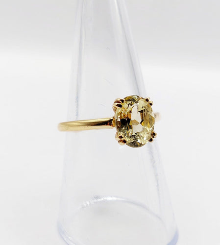 Bague 54 Bague cocktail en or 18k et citrine jaune 58 Facettes A07790