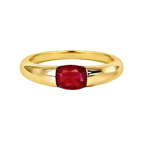 Bague 53 Single Tulip - Bague en or 18K et rubis ovale 58 Facettes GBR1225RB_20260924