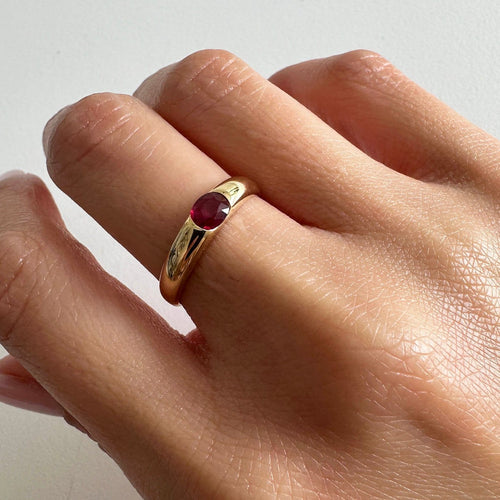 Bague 53 Single Tulip - Bague en or 18K et rubis ovale 58 Facettes GBR1225RB_20260924
