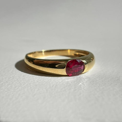 Bague 53 Single Tulip - Bague en or 18K et rubis ovale 58 Facettes GBR1225RB_20260924