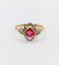 Bague 56 Bague Art déco en or rose 18k, pierre rouge et diamants 58 Facettes A07136