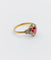 Bague 56 Bague Art déco en or rose 18k, pierre rouge et diamants 58 Facettes A07136