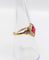 Bague 56 Bague Art déco en or rose 18k, pierre rouge et diamants 58 Facettes A07136