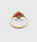 Bague 56 Bague Art déco en or rose 18k, pierre rouge et diamants 58 Facettes A07136