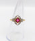 Bague 56 Bague Art déco en or rose 18k, pierre rouge et diamants 58 Facettes A07136