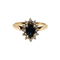 Bague marguerite en or jaune, saphir et diamants