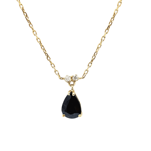 Collier en or jaune 18 carats, saphir et diamants