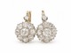 Boucles d'oreilles Boucles d'oreilles dormeuses marguerite en or jaune, platine et diamants 58 Facettes 33836