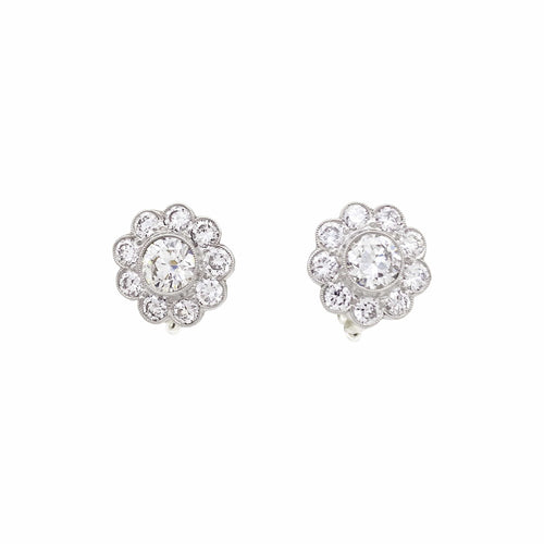 Boucles d'oreilles Boucles d'oreilles en platine, or blanc et diamants 58 Facettes 35981